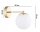 Wandlampe mit Arm Glas Metall Weiß Gold E27 B:22 cm