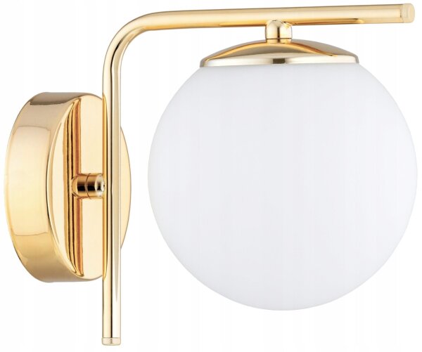 Wandleuchte Gold Glas Kugel Metall E27 B:22 cm blendarm