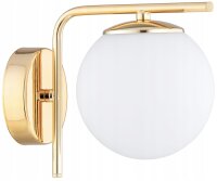 Wandleuchte Gold Glas Kugel Metall E27 B:22 cm blendarm