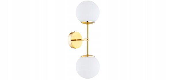 Wandleuchte Glas Gold Up Down 2-flammig E27 H:40 cm