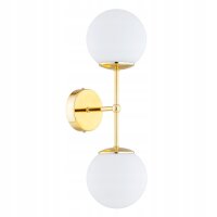Wandleuchte Glas Gold Up Down 2-flammig E27 H:40 cm