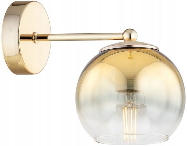 Wandleuchte Glas Metall Gold E27 B:22 cm wohnlich