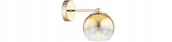 Wandleuchte Glas Metall Gold E27 B:22 cm wohnlich
