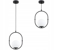 Hängelampe Glas Metall Schwarz E27 B:14 cm blendarm