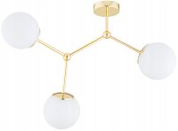 Deckenleuchte 3-flammig Glas Gold E27 60 cm Modern