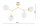 Deckenleuchte 4-flammig Glas Gold E27 L:80 cm blendarm