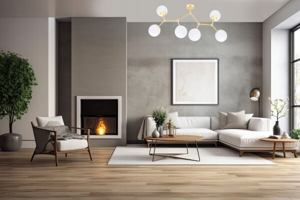 Deckenleuchte 6-flammig Glas Gold E27 80 cm Modern