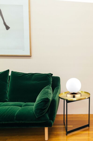 Tischlampe Glas Weiß Gold E27 H:16 cm edel dekorativ