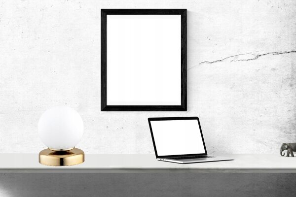 Tischlampe Glas Weiß Gold E27 H:16 cm edel dekorativ