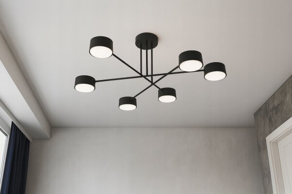 Deckenlampe 6-flammig Schwarz GX53 B:65 cm Modern