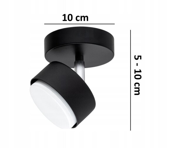 Deckenspot verstellbar Schwarz Metall GX53 B:10 cm
