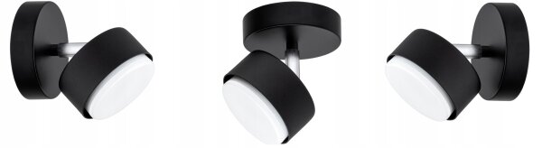 Wandspot schwenkbar Schwarz GX53 L:10 cm dekorativ