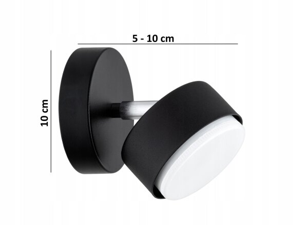 Wandspot schwenkbar Schwarz GX53 L:10 cm dekorativ