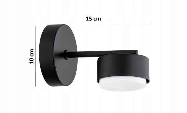 Wandleuchte Metall Schwarz GX53 T:15 cm Modern wohnlich