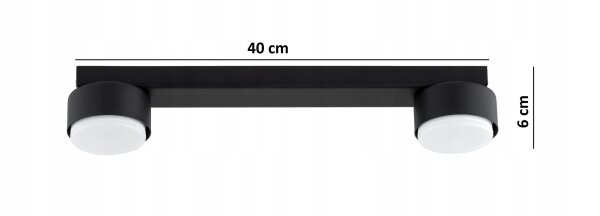 Deckenleuchte 2-flammig Schwarz GX53 L:40 cm Modern