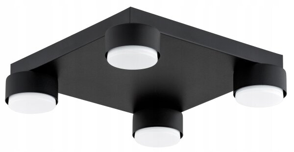 Deckenleuchte 4-flammig Schwarz GX53 B:30 cm Modern