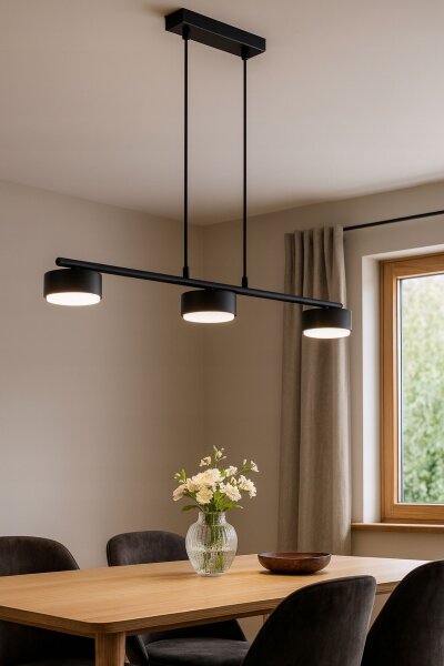 Hängelampe 3-flammig Schwarz Metall GX53 L:60 cm Modern