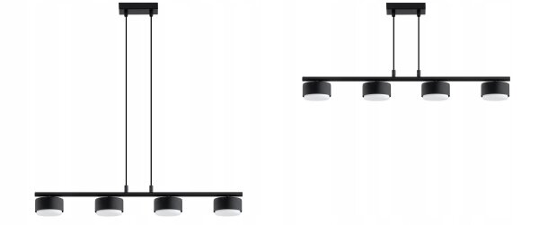 Pendelleuchte 4-flammig Schwarz GX53 L:70 cm Modern