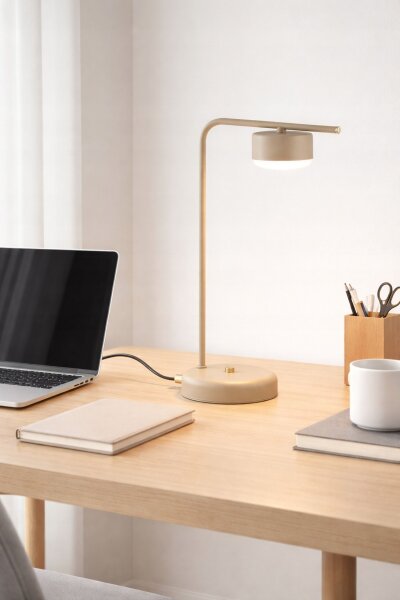 Tischleuchte Beige Metall GX53 38 cm Modern wohnlich