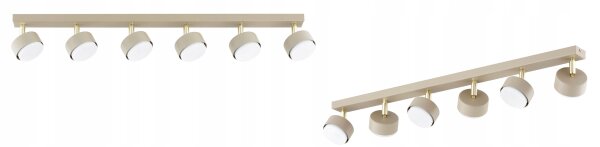 Deckenspot verstellbar 4-flammig Ecru GX53 L:80 cm