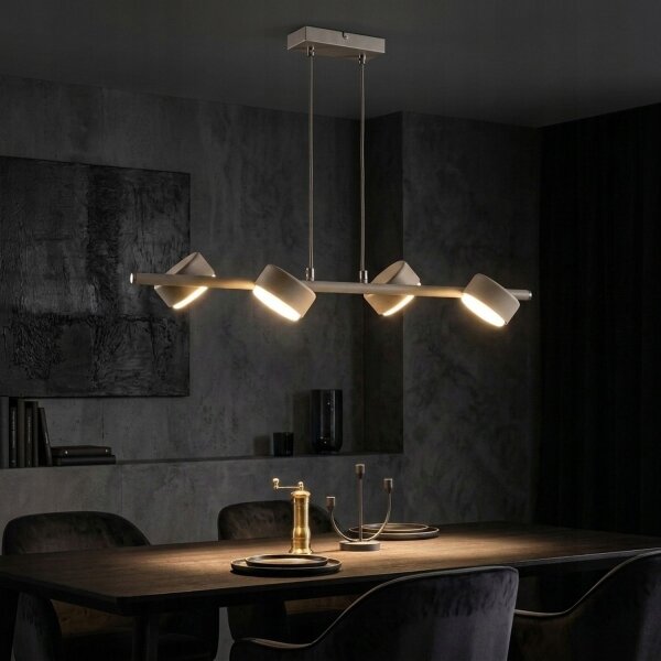 Pendelleuchte 4-flammig Ecru GX53 L:55 cm blendarm