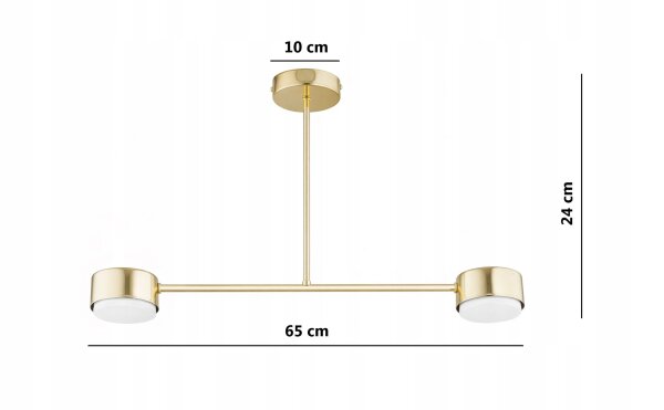 Deckenleuchte 2-flammig Gold Metall GX53 B:65 cm Modern