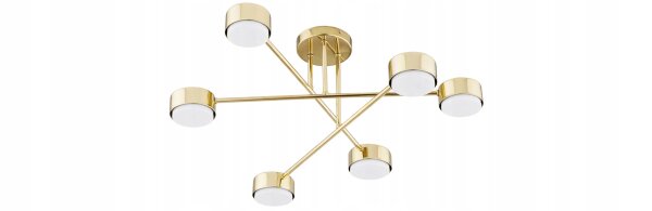Deckenleuchte 6-flammig Metall Gold GX53 B:65 cm Modern