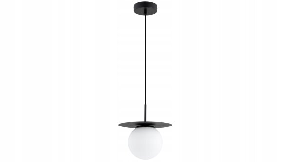 Hängelampe Glas Schwarz Weiß E27 B:20 cm wohnlich