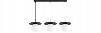 Pendelleuchte 3-flammig Glas Schwarz E27 L:75 cm