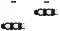 Pendelleuchte 6-flammig Metall Glas Schwarz E27 L:75 cm