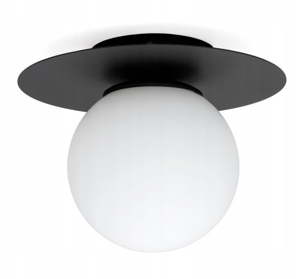 Deckenlampe Glas Schwarz Weiß E27 B:75 cm wohnlich