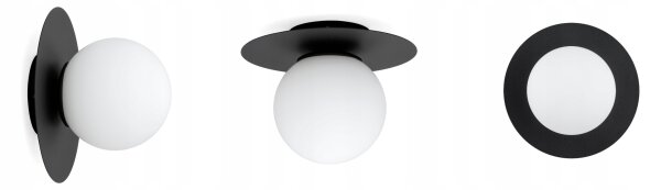 Deckenlampe Glas Schwarz Weiß E27 B:75 cm wohnlich