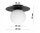 Deckenlampe Glas Schwarz Weiß E27 B:75 cm wohnlich