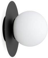 Wandleuchte Glas Metall Schwarz Wei&szlig; E27 L:20 cm...