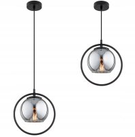 Pendelleuchte Schwarz Rauchglas E27 B:14 cm Modern