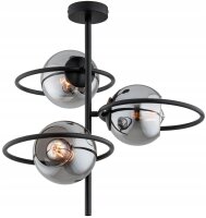 Deckenlampe Rauchglas Schwarz blendarm E27 B:40 cm edel