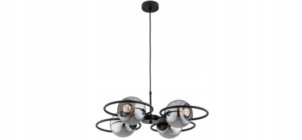 Pendelleuchte 4-flammig Rauchglas blendarm E27 L:60 cm