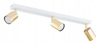 Deckenspot schwenkbar 3-flammig Weiß Gold GU10 L:60 cm