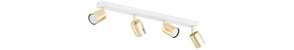 Deckenspot verstellbar Weiß Gold 4-flammig GU10 L:60 cm