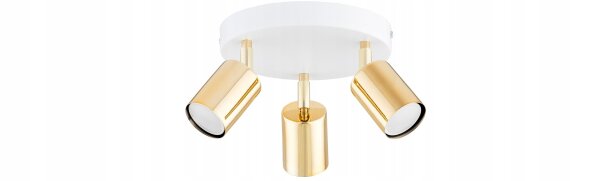 Deckenspot flexibel Weiß Gold GU10 Ø20 cm blendarm