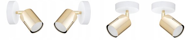 Wandspot schwenkbar Weiß Gold GU10 H:15 cm dekorativ