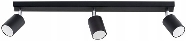 Deckenspot verstellbar Schwarz 3-flammig GU10 L:60 cm