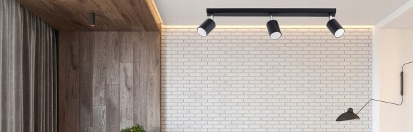 Deckenspot verstellbar Schwarz 3-flammig GU10 L:60 cm