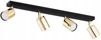 Deckenspot verstellbar Schwarz Gold Metall GU10 L:60 cm