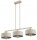 Pendelleuchte 3-flammig Beige Gold Metall E27 L:70 cm