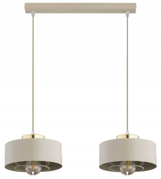 Hängelampe 2-flammig Beige Gold E27 L:40 cm Modern