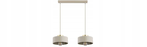 Hängelampe 2-flammig Beige Gold E27 L:40 cm Modern