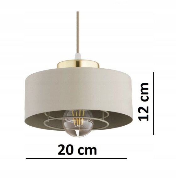 Hängelampe 2-flammig Beige Gold E27 L:40 cm Modern
