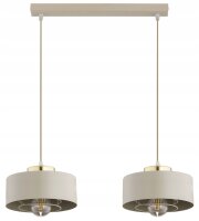 Hängelampe 2-flammig Beige Gold E27 L:40 cm Modern