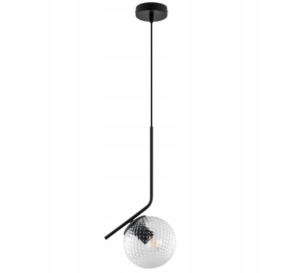 Pendelleuchte Glas Metall Schwarz Retro E27 B:15 cm